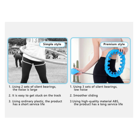 Smart Weighted Fit Hoop for Adults Weight Loss, 24 Detachable Knots (Pink) - Picture 9 of 11